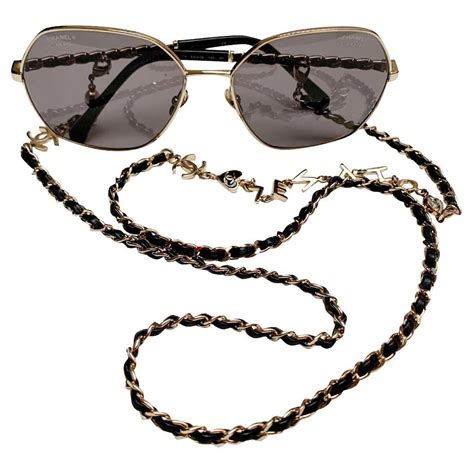 chanel women sunglasses small black thick|Chanel sunglasses with chain 2022.